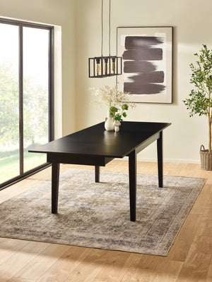 Knoxley Black Oak Rectangular 173-251cm Extending Dining Table - Living with Luxury