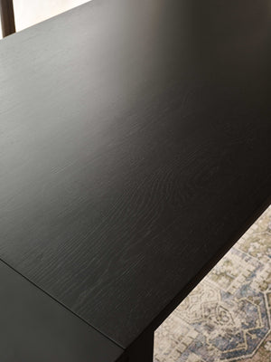 Knoxley Black Oak Rectangular 173-251cm Extending Dining Table - Living with Luxury
