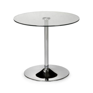 Kudos Chrome & Glass Pedestal Table - Living with Luxury