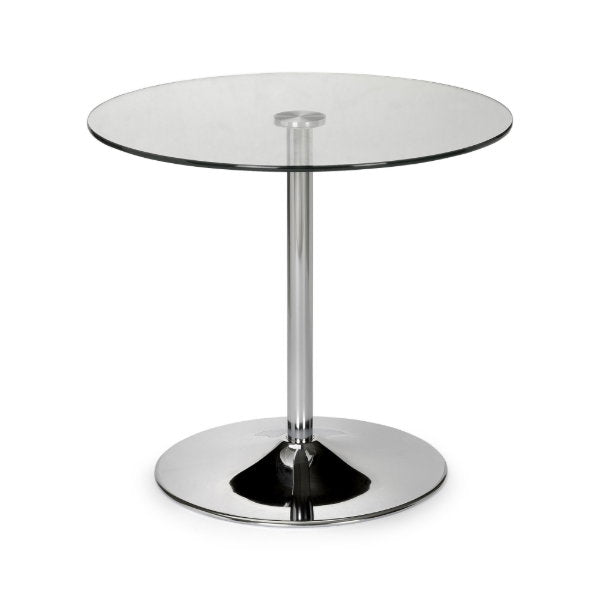 Kudos Chrome & Glass Pedestal Table - Living with Luxury