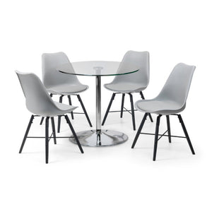 Kudos Chrome & Glass Pedestal Table - Living with Luxury