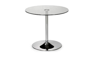 Kudos Chrome & Glass Pedestal Table - Living with Luxury