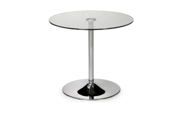 Kudos Chrome & Glass Pedestal Table - Living with Luxury