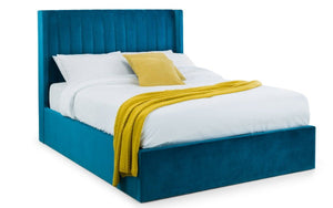 Langham Scalloped Headboard Storage Bed 150cm Grey - Living with Luxury