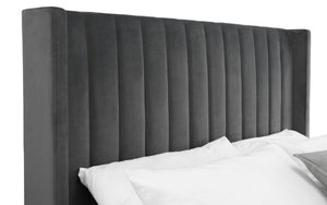 Langham Scalloped Headboard Storage Bed 180cm Grey - Living with Luxury