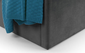 Langham Scalloped Headboard Storage Bed 150cm Grey - Living with Luxury