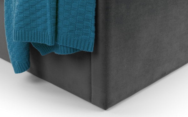 Langham Scalloped Headboard Storage Bed 150cm Grey - Living with Luxury