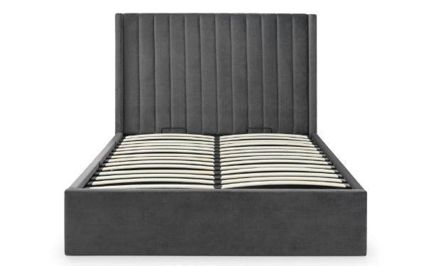 Langham Scalloped Headboard Storage Bed 150cm Grey - Living with Luxury