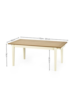 Larissa Natural Oak Effect 173-251cm Extending Dining Table - Living with Luxury