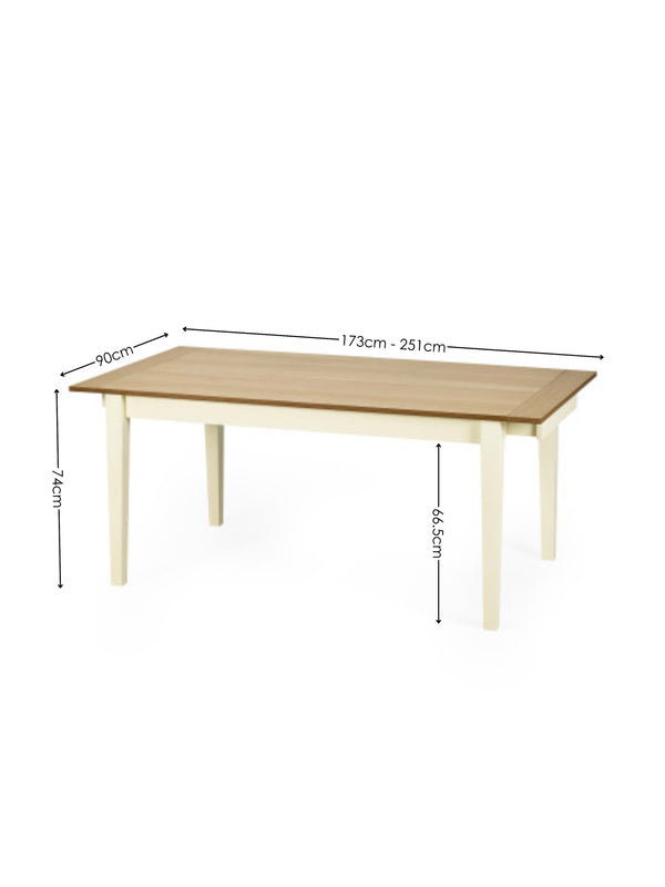 Larissa Natural Oak Effect 173-251cm Extending Dining Table - Living with Luxury