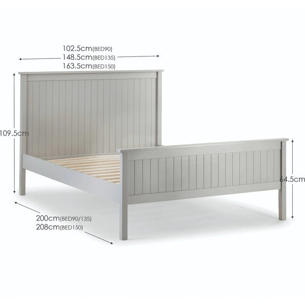 Maine 90cm Single Bed - Dove Grey - Living with Luxury