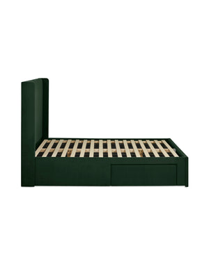 Leila Bottle Green Dual Storage Door 150cm Kingsize Bed - Living with Luxury