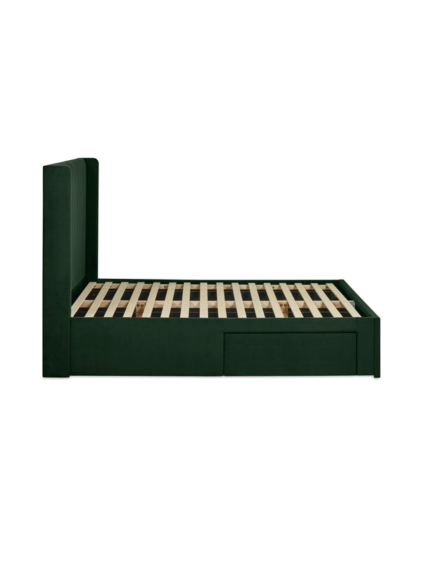 Leila Bottle Green Dual Storage Door 150cm Kingsize Bed - Living with Luxury