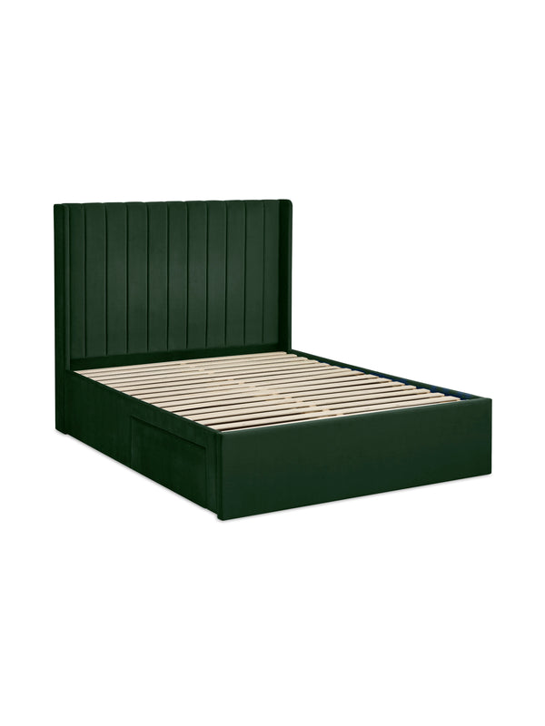 Leila Bottle Green Dual Storage Door 150cm Kingsize Bed - Living with Luxury