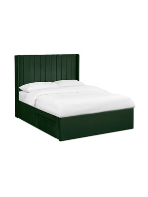 Leila Bottle Green Dual Storage Door 150cm Kingsize Bed - Living with Luxury