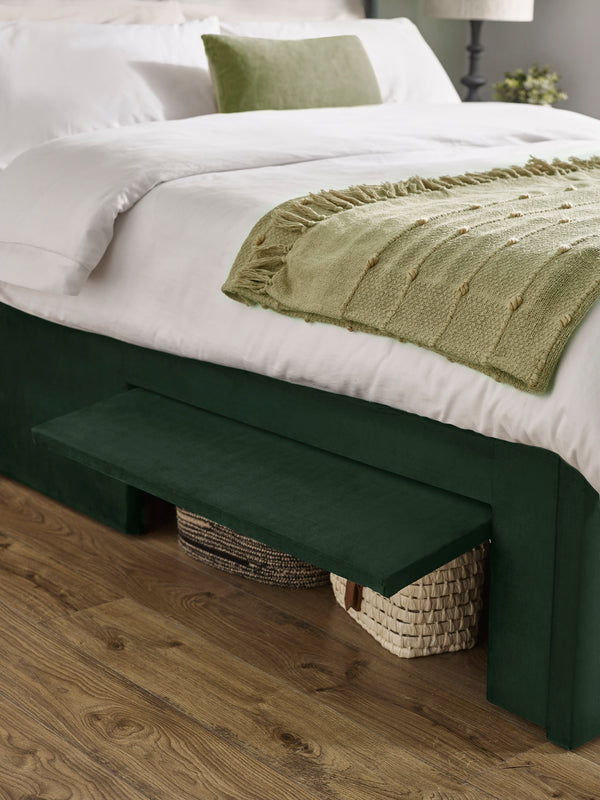 Leila Bottle Green Dual Storage Door 150cm Kingsize Bed - Living with Luxury