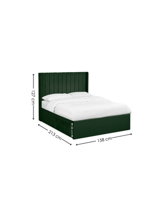 Leila Bottle Green Dual Storage Door 150cm Kingsize Bed - Living with Luxury