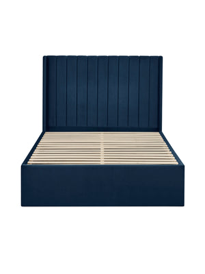 Leila Royal Blue Dual Storage Door 135cm Double Bed - Living with Luxury