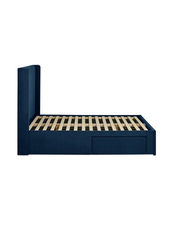 Leila Royal Blue Dual Storage Door 150cm Kingsize Bed - Living with Luxury