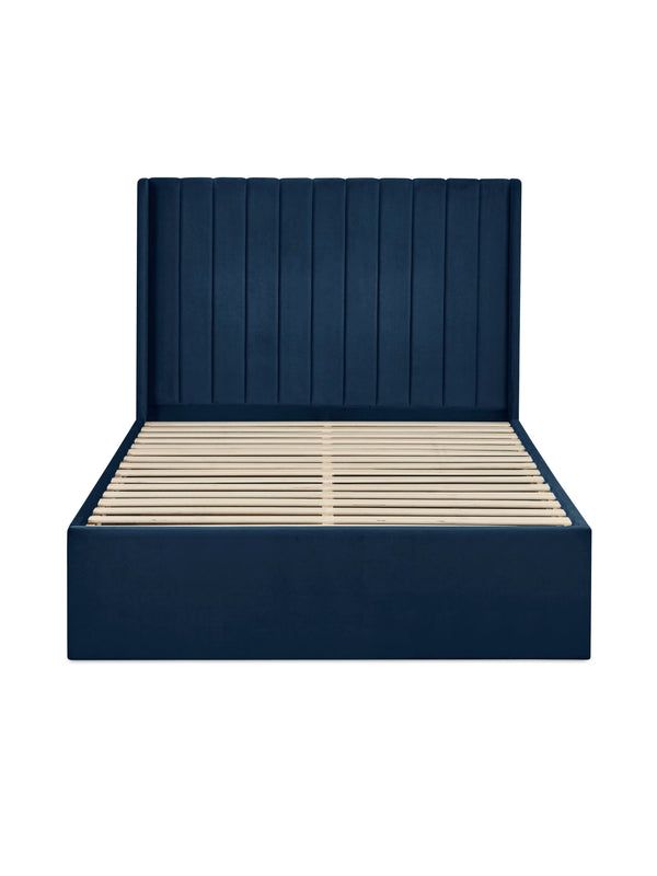 Leila Royal Blue Dual Storage Door 150cm Kingsize Bed - Living with Luxury