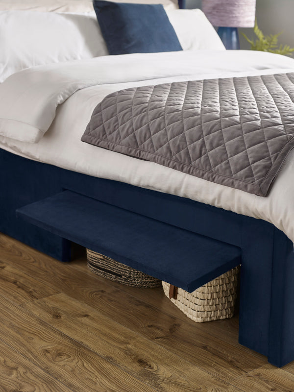 Leila Royal Blue Dual Storage Door 150cm Kingsize Bed - Living with Luxury