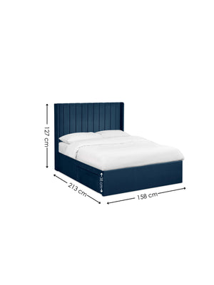 Leila Royal Blue Dual Storage Door 150cm Kingsize Bed - Living with Luxury
