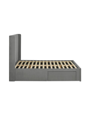 Leila Steel Grey Dual Storage Door 135cm Double Bed - Living with Luxury