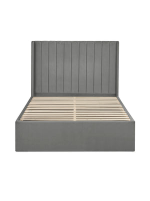 Leila Steel Grey Dual Storage Door 135cm Double Bed - Living with Luxury