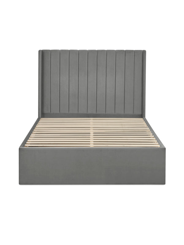 Leila Steel Grey Dual Storage Door 135cm Double Bed - Living with Luxury