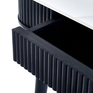 Louis Fluted Stone Top Dining Table With Drawers - Living with Luxury