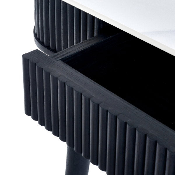 Louis Fluted Stone Top Dining Table With Drawers - Living with Luxury