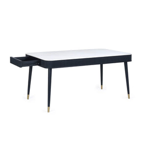 Louis Fluted Extending Dining Table - Black - Living with Luxury