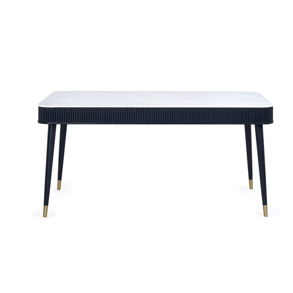 Louis Fluted Extending Dining Table - Black - Living with Luxury