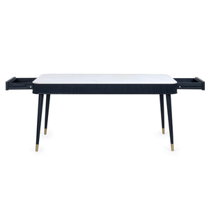 Louis Fluted Extending Dining Table - Black - Living with Luxury