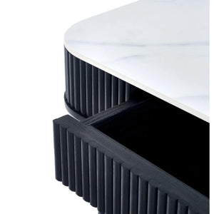 Louis Fluted Extending Dining Table - Black - Living with Luxury