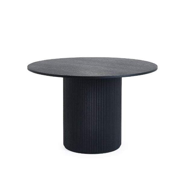 Louis Black Fluted Round Dining Table - Living with Luxury