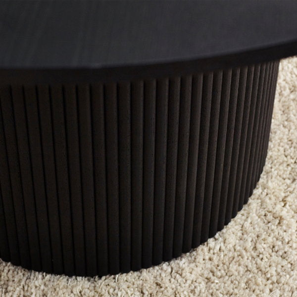 Louis Black Fluted Round Dining Table - Living with Luxury