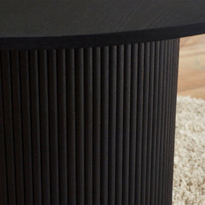 Louis Black Fluted Round Dining Table - Living with Luxury