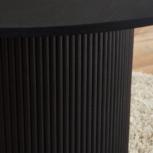 Louis Black Fluted Round Dining Table - Living with Luxury