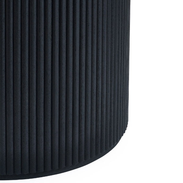 Louis Black Fluted Round Dining Table - Living with Luxury