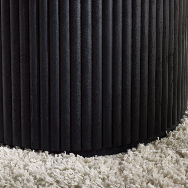 Louis Black Fluted Round Coffee Table - Living with Luxury