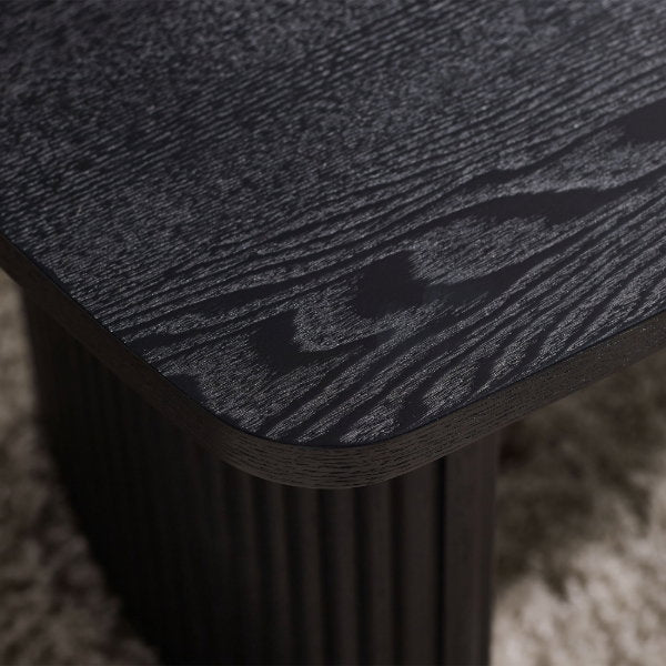 Louis Black Fluted Compact Coffee Table - Living with Luxury