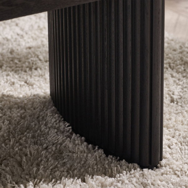 Louis Black Fluted Compact Coffee Table - Living with Luxury
