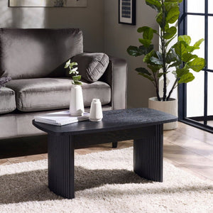 Louis Black Fluted Compact Coffee Table - Living with Luxury