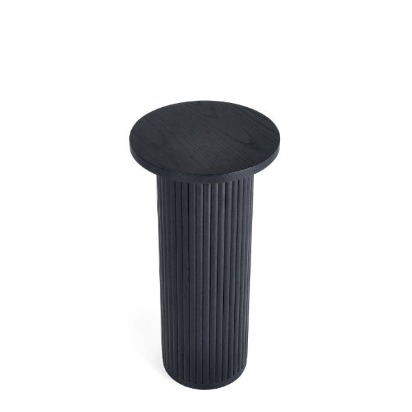 Louis Black Fluted Drinks Table - Living with Luxury