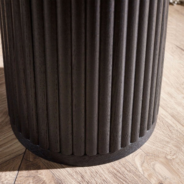 Louis Black Fluted Drinks Table - Living with Luxury