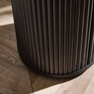 Louis Black Fluted Side Table With Door - Living with Luxury