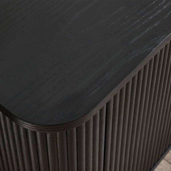 Louis Black Fluted Tv Unit - Living with Luxury