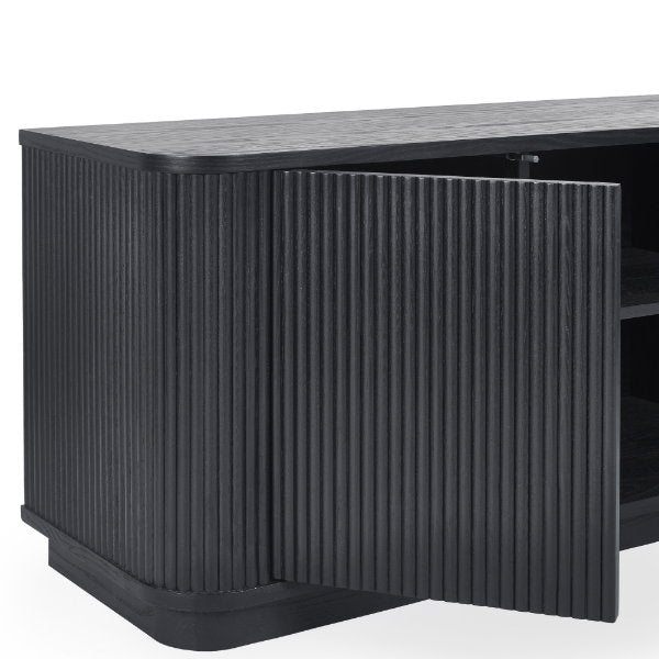 Louis Black Fluted Tv Unit - Living with Luxury