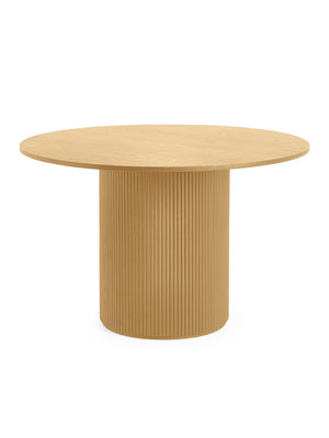 Louis Light Oak Fluted 120cm Round Dining Table - Living with Luxury